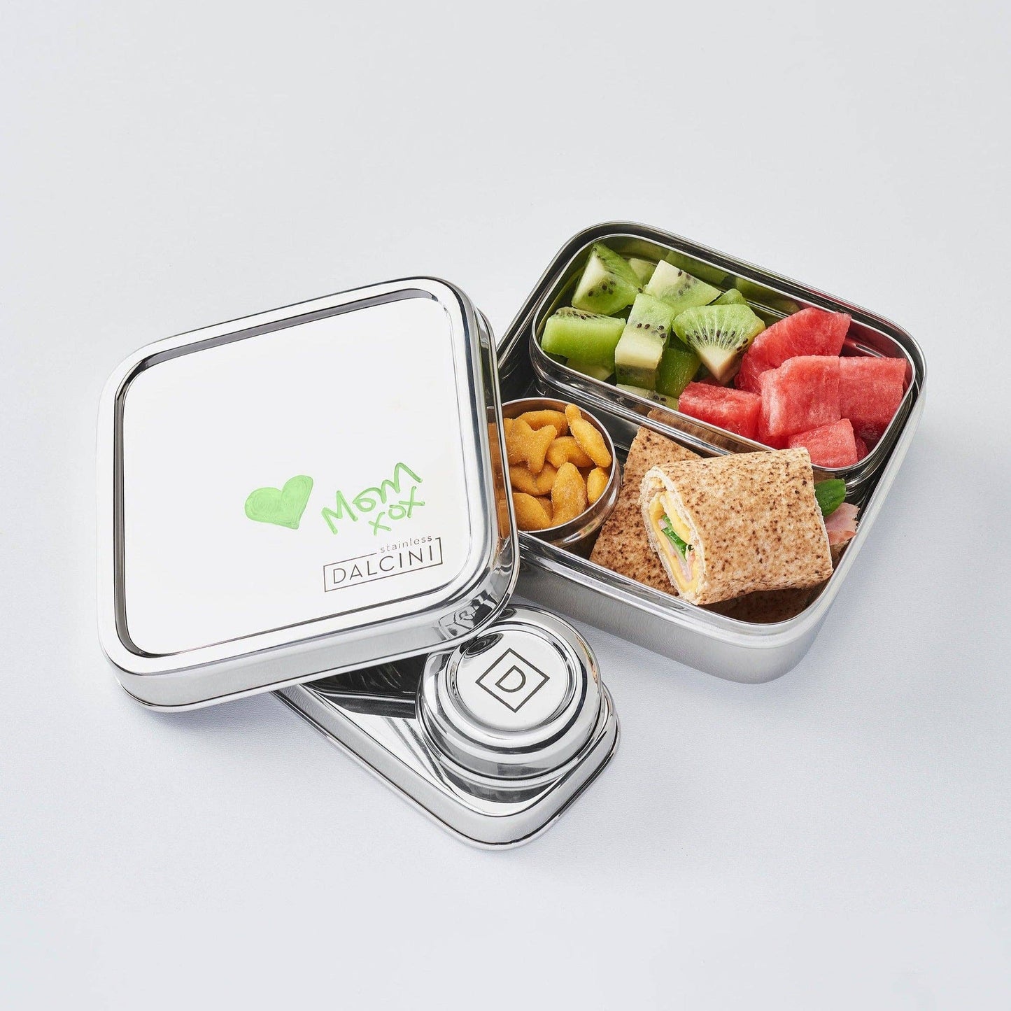 Smart Lunsjboks med 2 mindre matbokser - i rustfritt stål