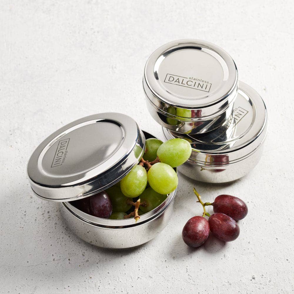 Trio med tre rundt bokser - perfekt til snacks på farten