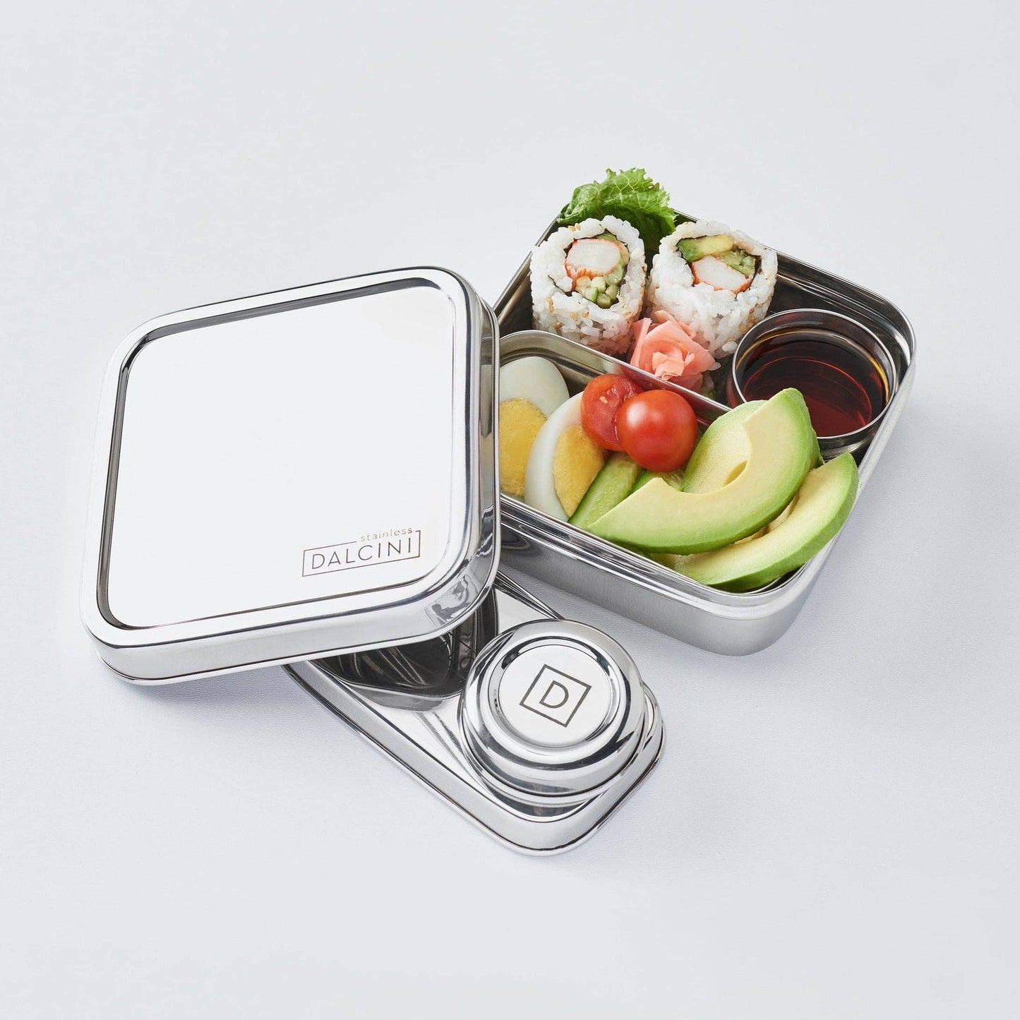 Smart Lunsjboks med 2 mindre matbokser - i rustfritt stål