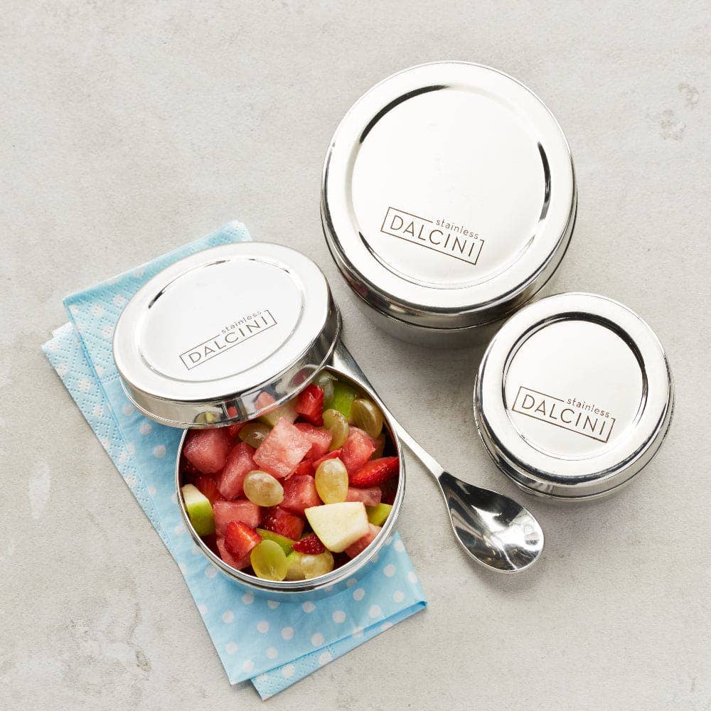 Trio med tre rundt bokser - perfekt til snacks på farten